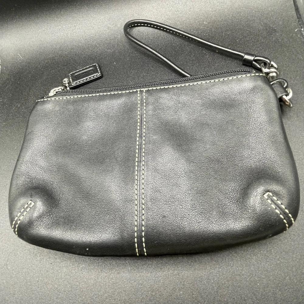 Coach Black Leather Women's Wristlet - Picture 4 of 6